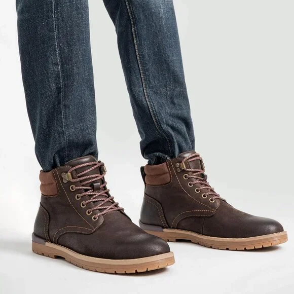 👑Men's Chukka Hiking Boots Dark Brown Waterproof Casual Lace Up Comfort Shoes
